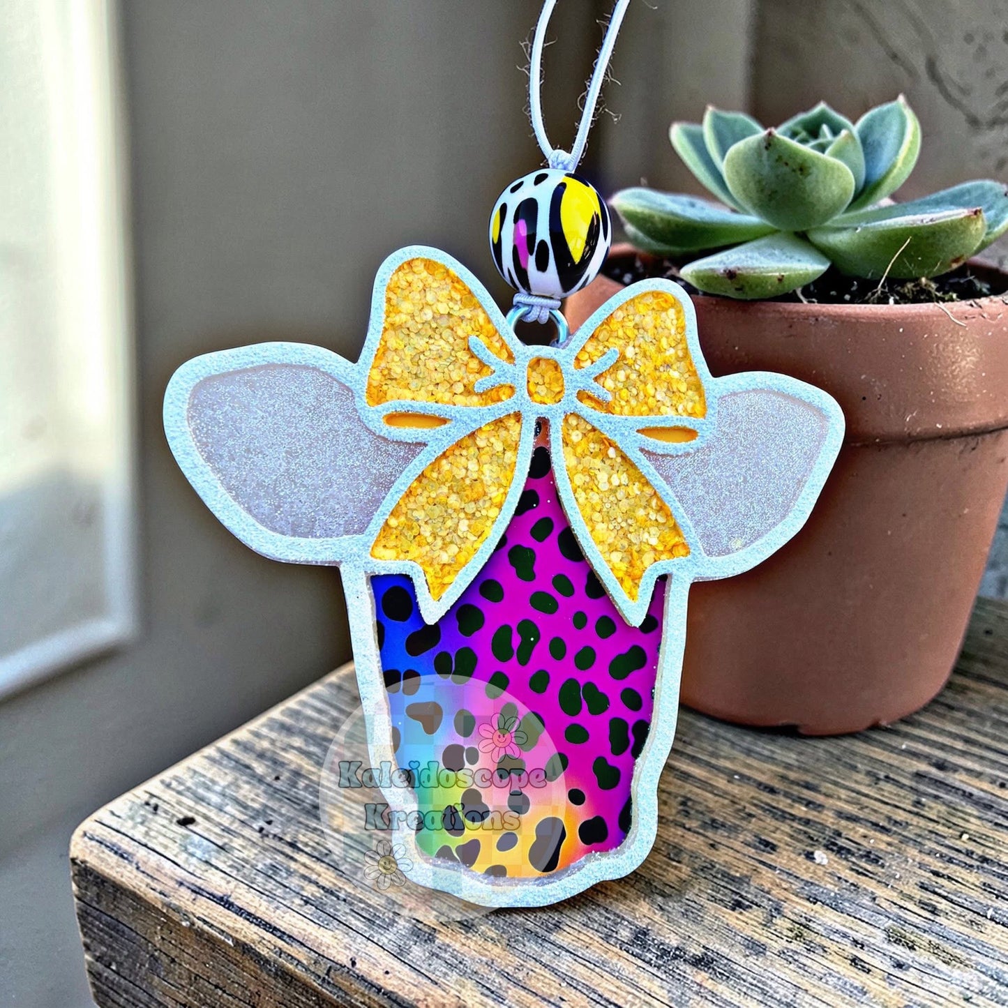 Cow Head w/Bow Car Freshener