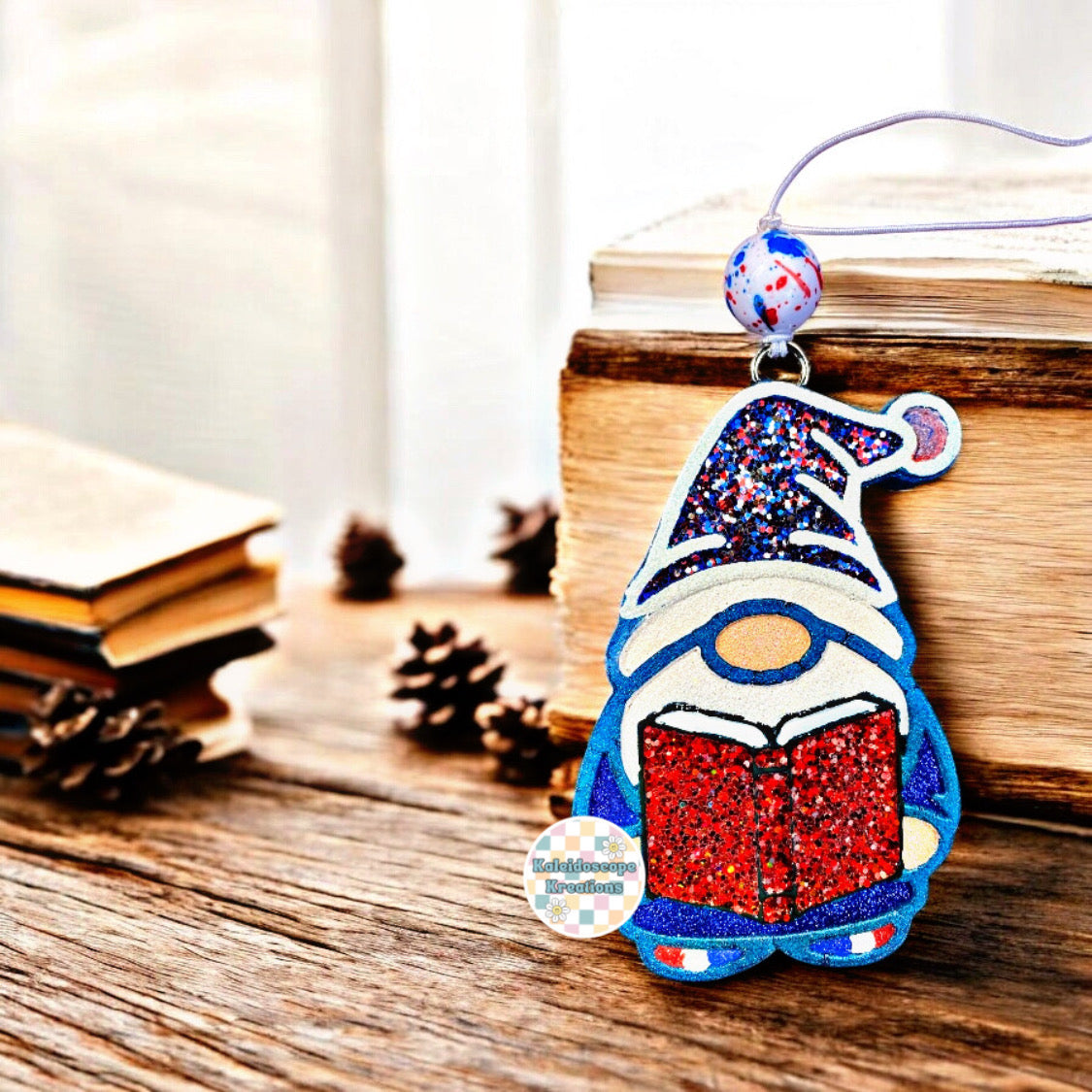 Patriotic Reading Gnome Car Freshener