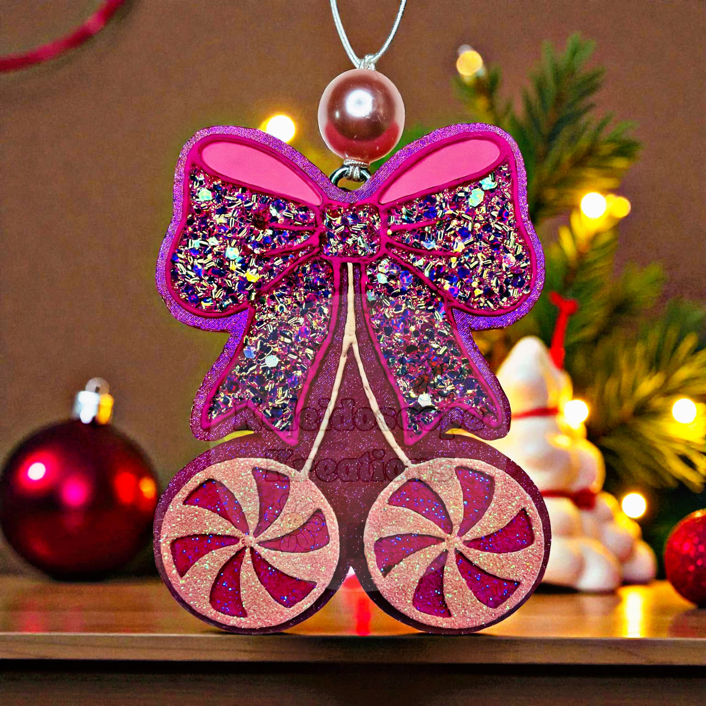 Christmas Peppermint Cherries Car Freshener