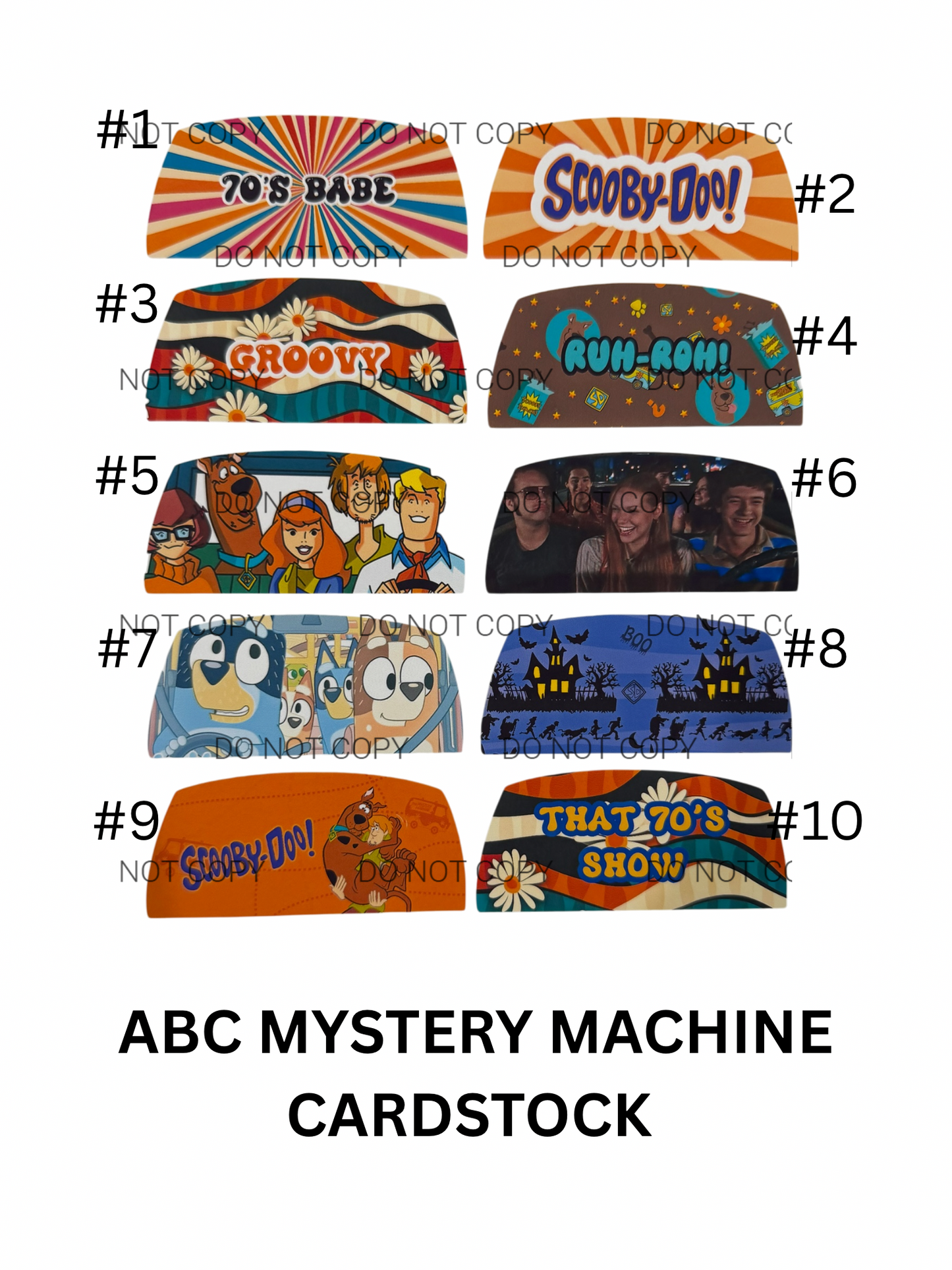 ABC MYSTERY MACHINE CARDSTOCK