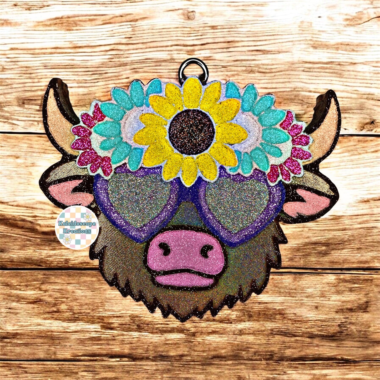 Flower Child Highland Cow Car Freshener