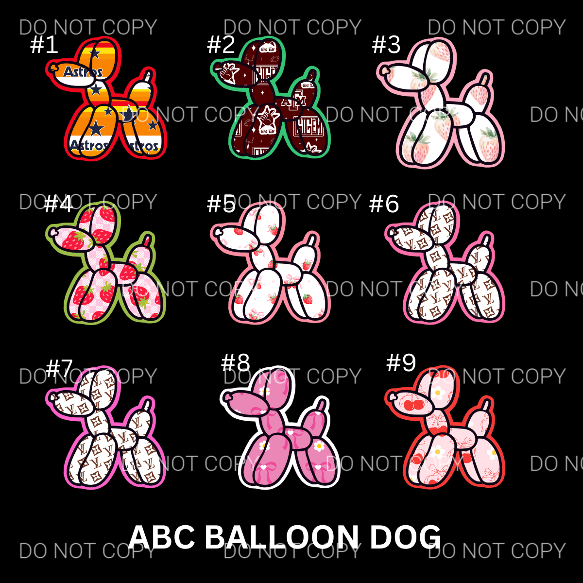 ABC Balloon Dog Cardstock