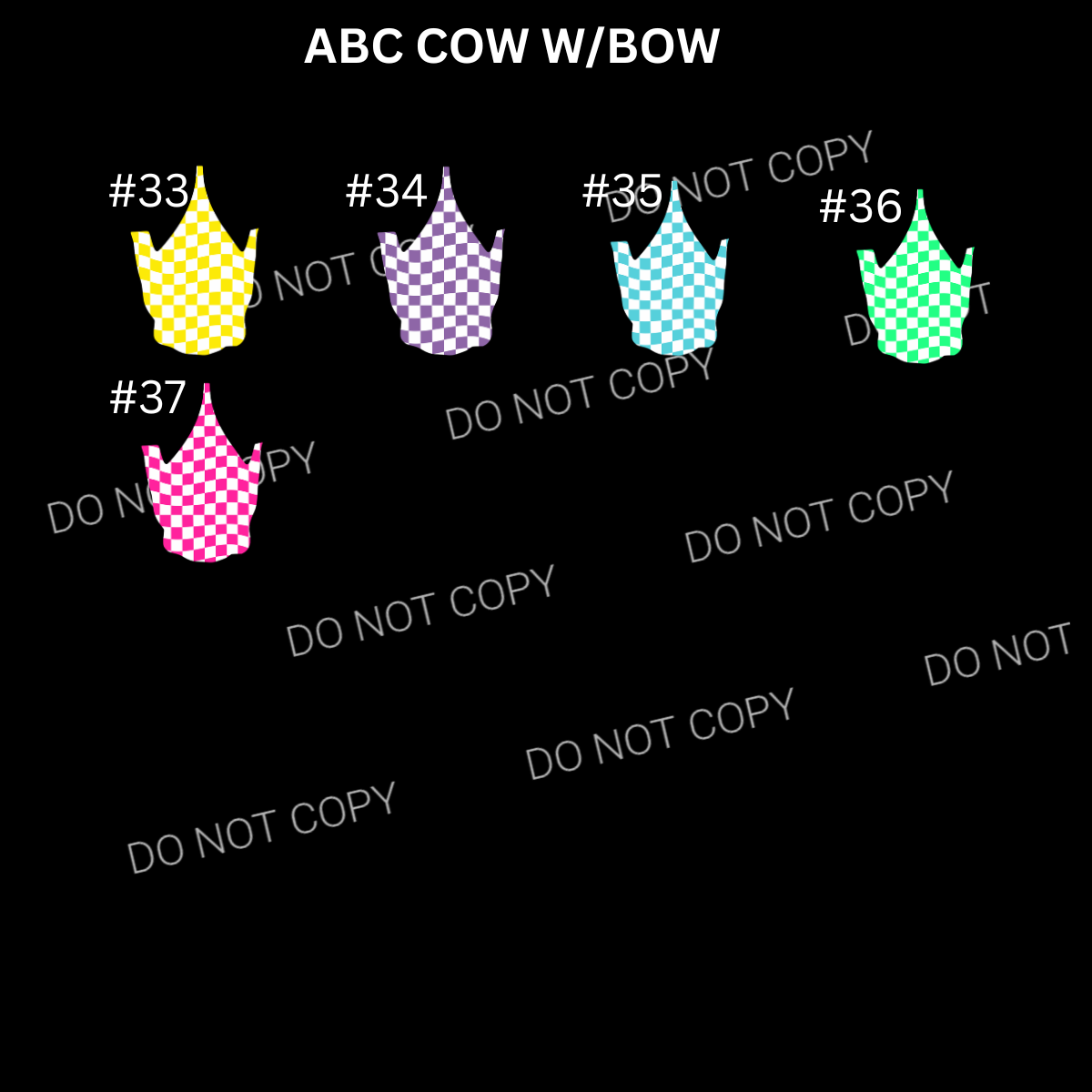 ABC COW W/BOW CARDSTOCK