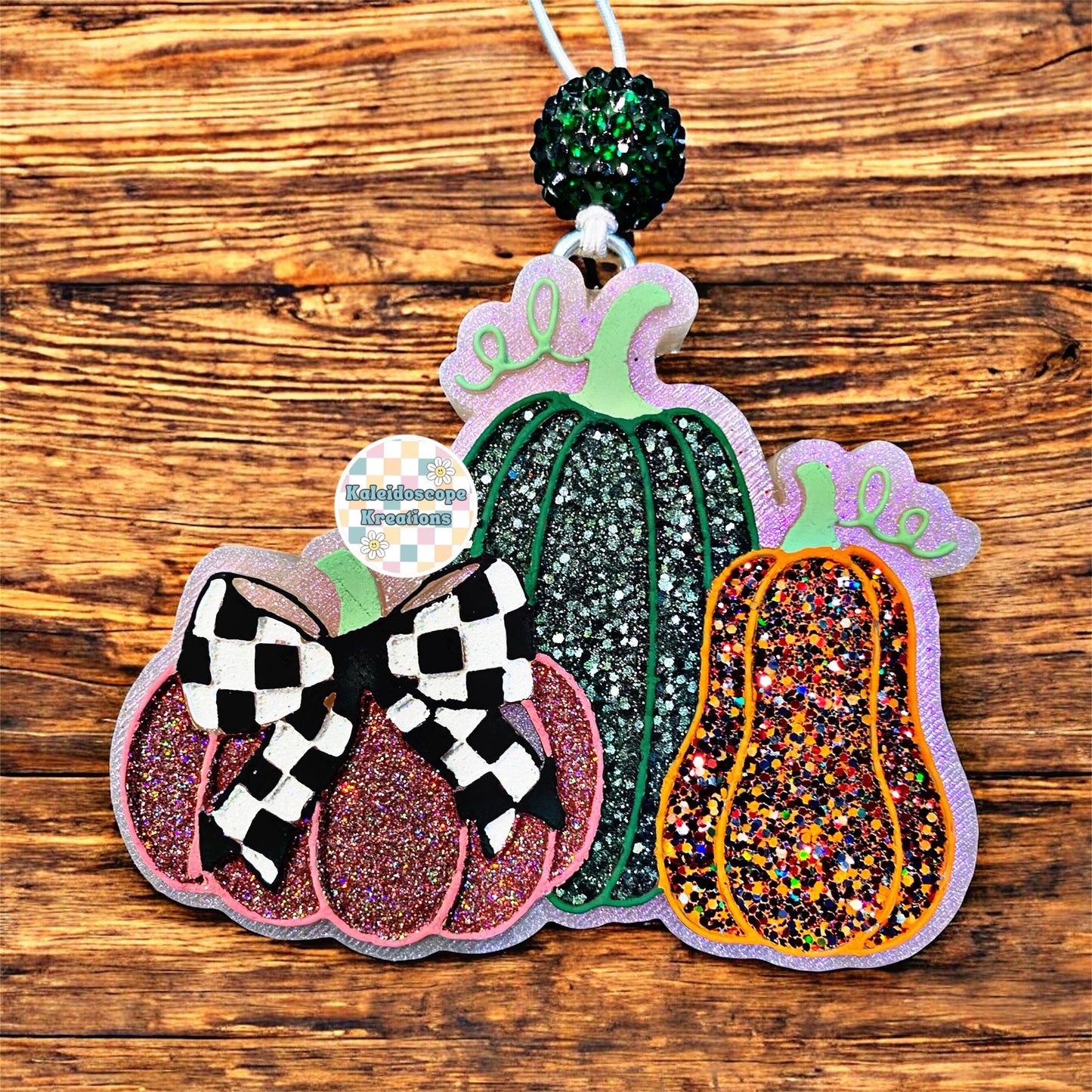 Triple Pumpkins w/Bow Car Freshener