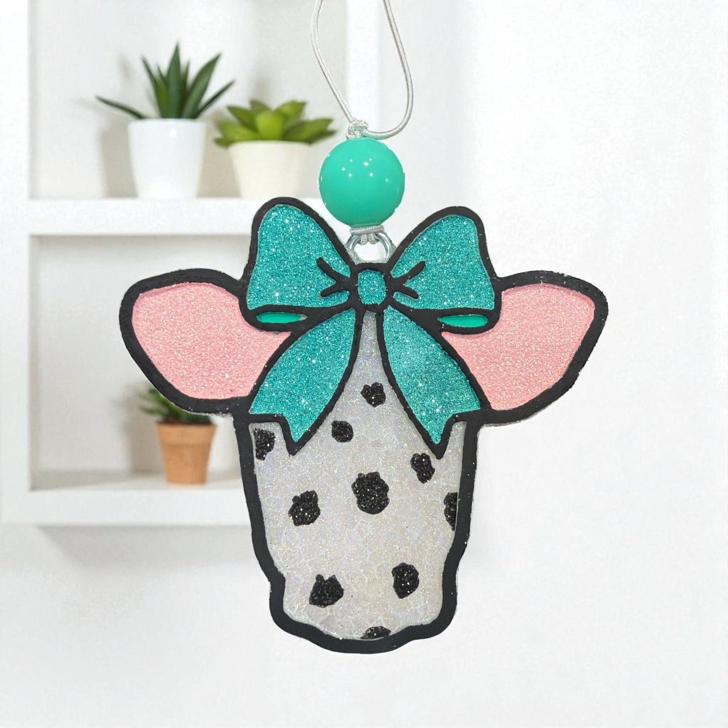 Cute Cowhead w/Bow Car Freshener