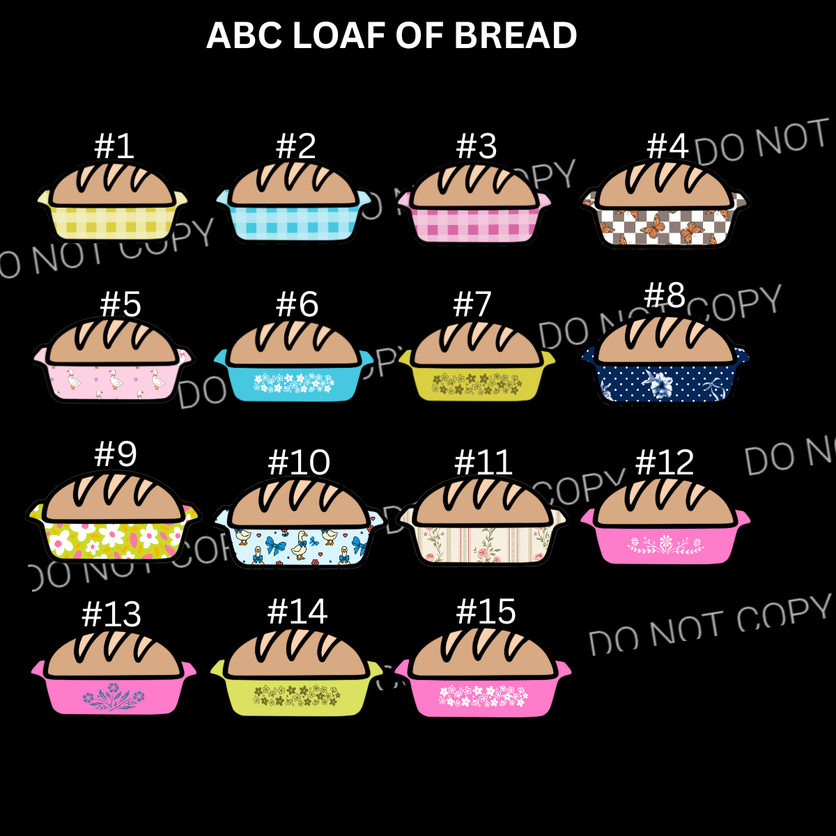 ABC LOAF OF BREAD CARDSTOCK