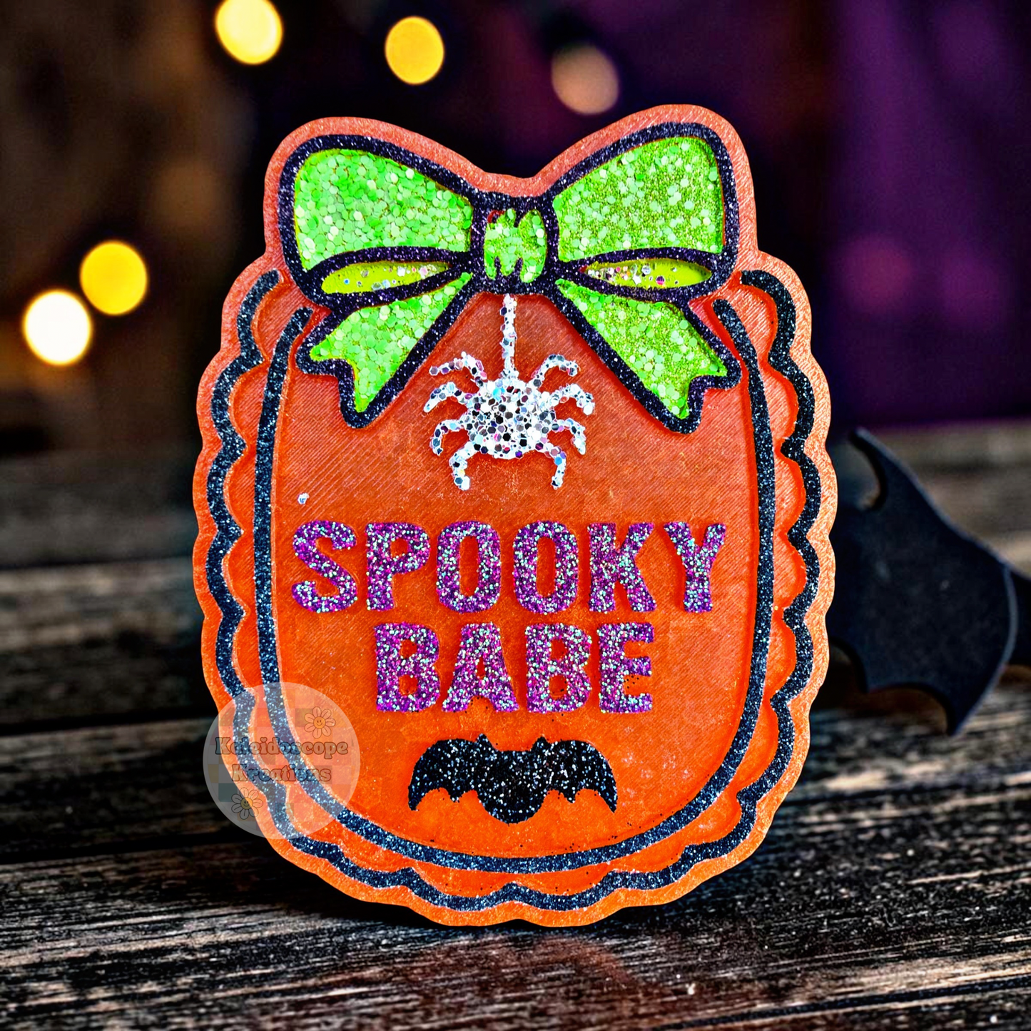 Spooky Babe, Bow, Halloween Car Freshener