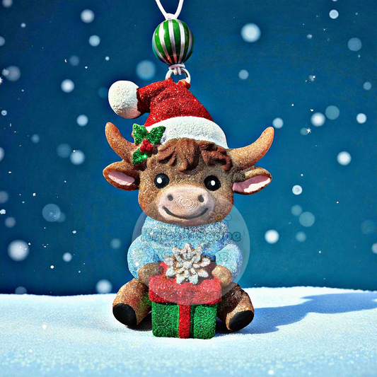 3D Christmas Cow Car Freshener