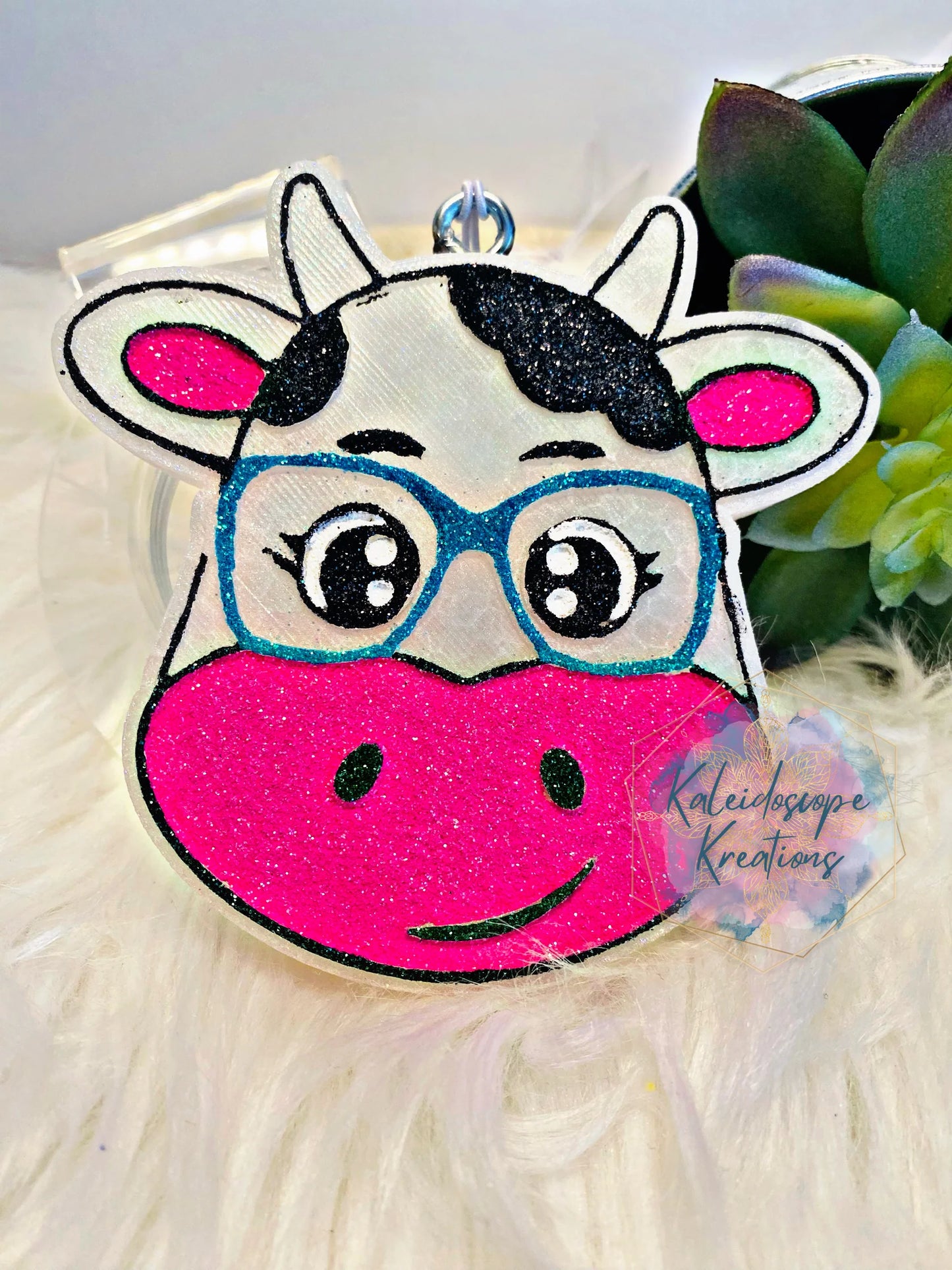 Cow w/Glasses Custom Freshie