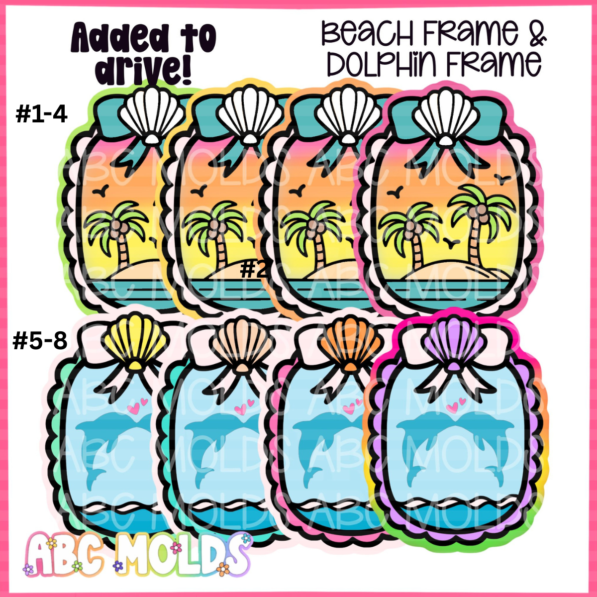 ABC BEACH FRAME & DOLPHIN FRAME CARDSTOCK