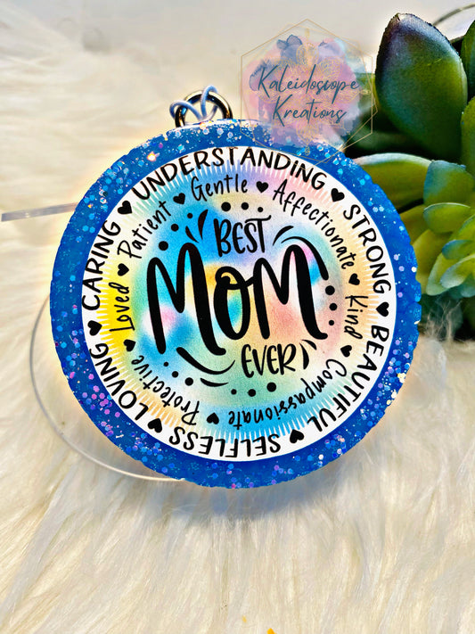 Blue Words Best Mom Cardstock
