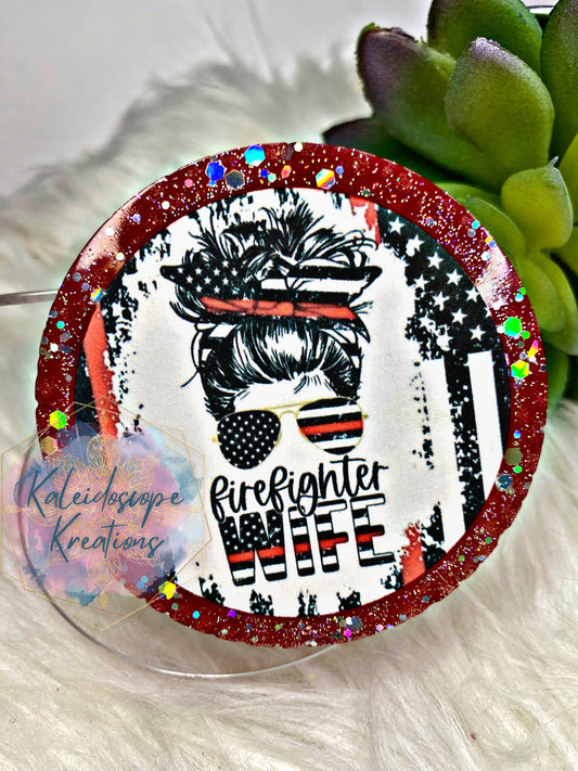 Firefighter Wife Cardstock Round