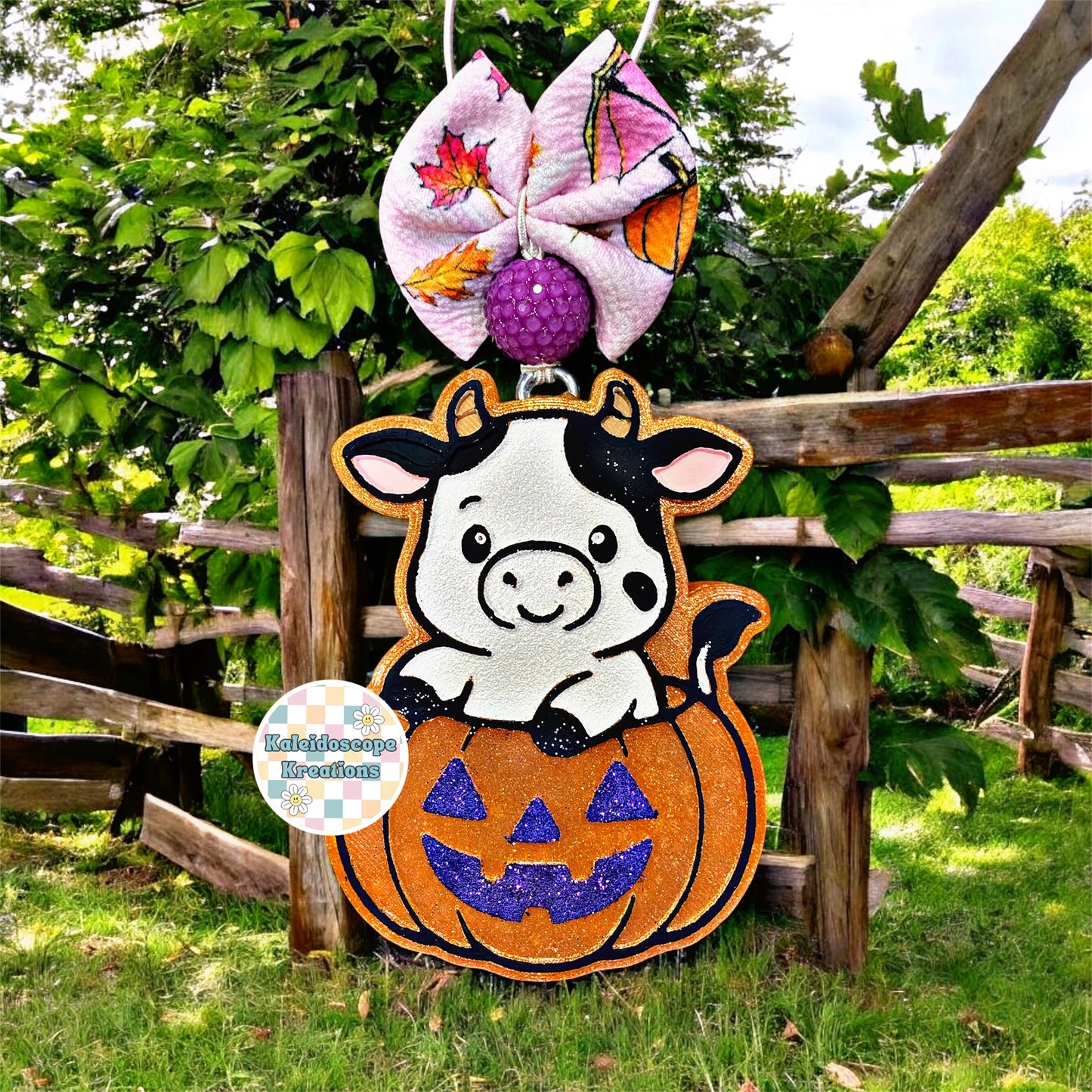 Cow in Pumpkin Car Freshener