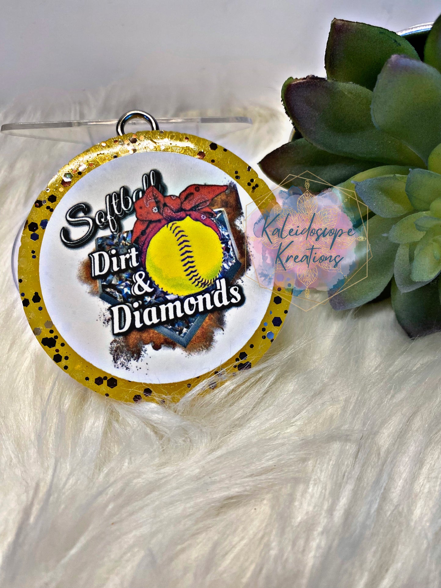 Softball Dirt and Diamonds Round Cardstock Freshener