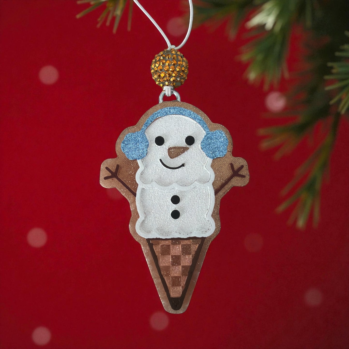 Snowman Ice Cream Cone Car Freshener
