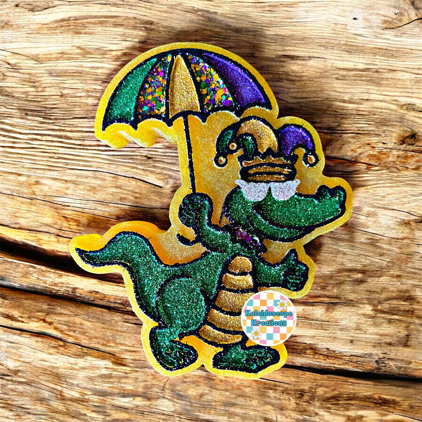 Mardi Gras Gator Car Freshie