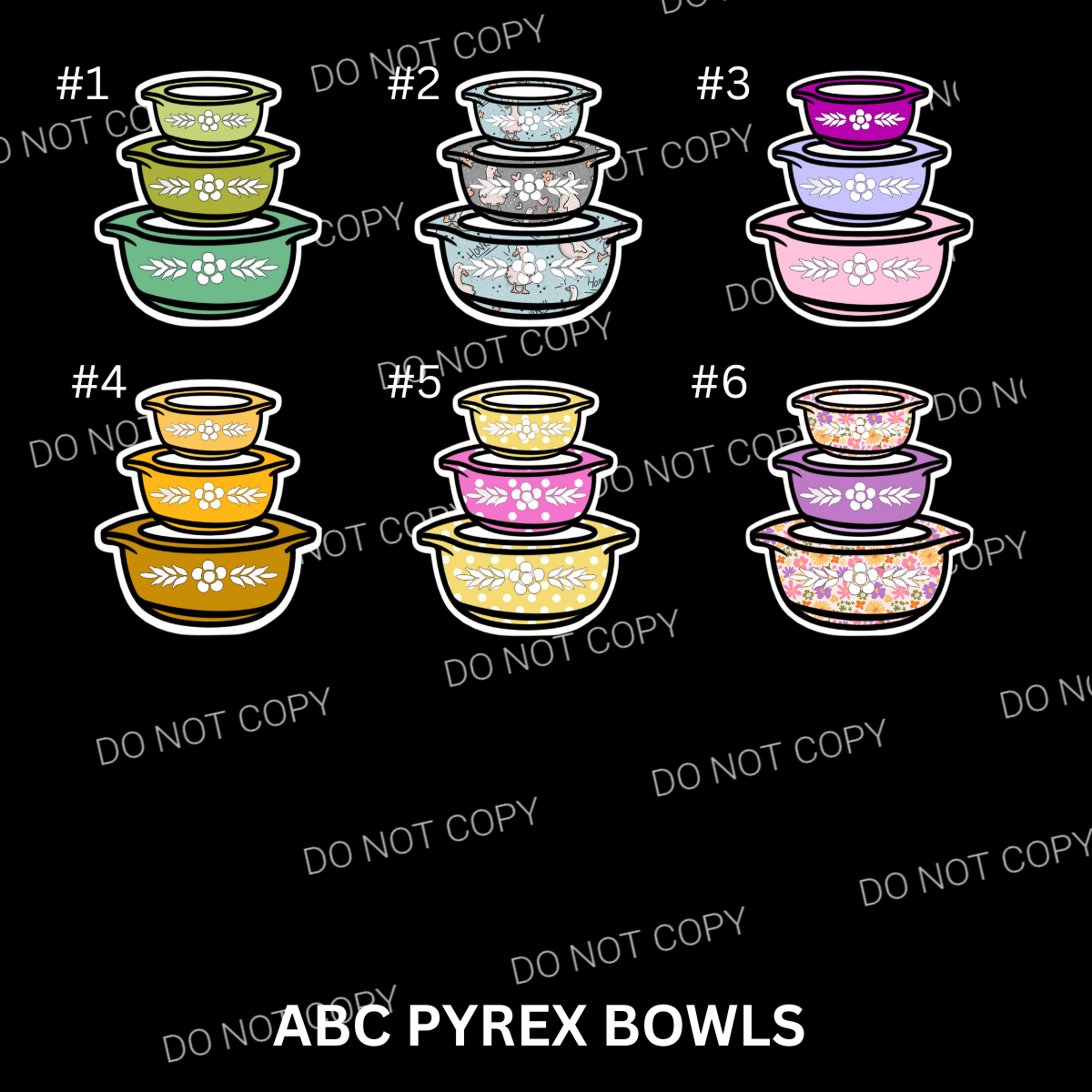ABC Pyrex Bowl Cardstock