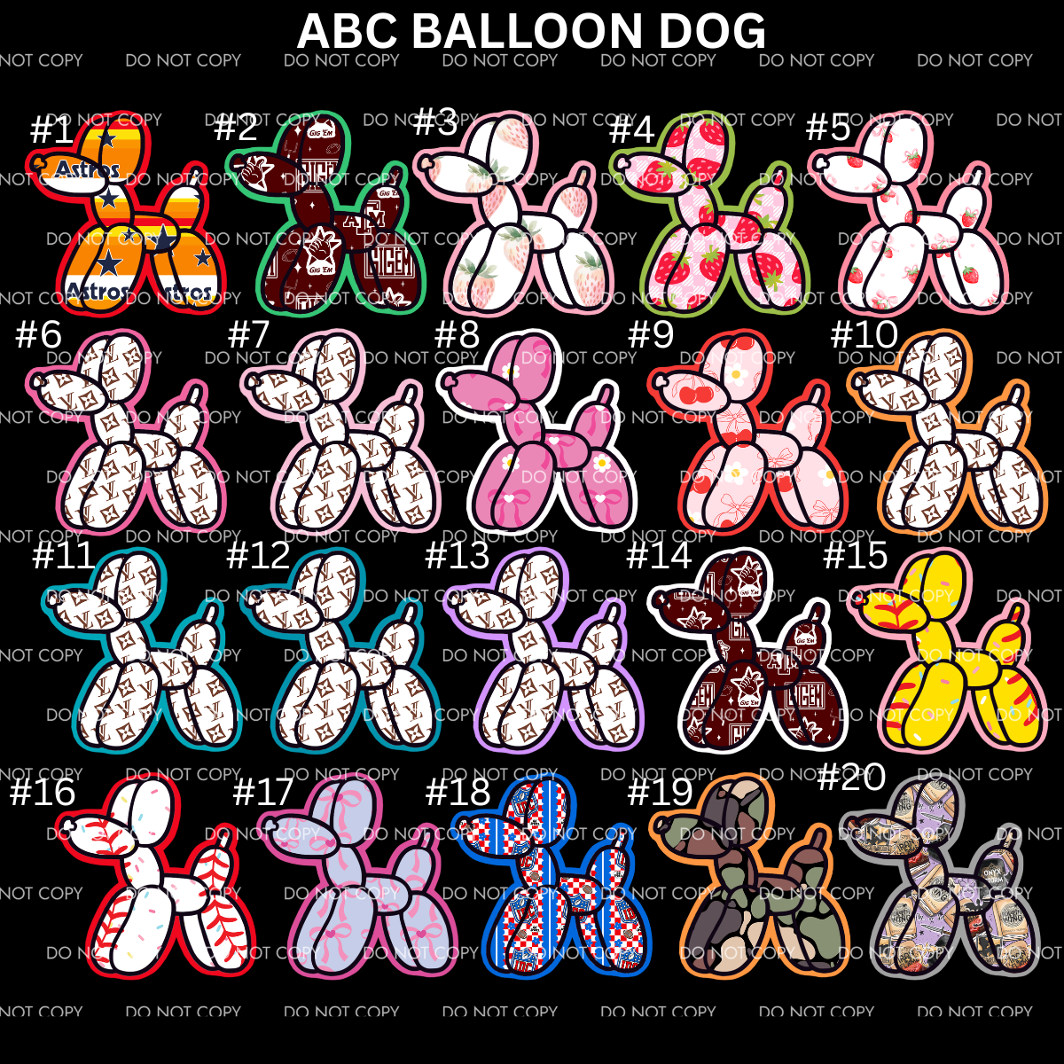 ABC Balloon Dog Cardstock