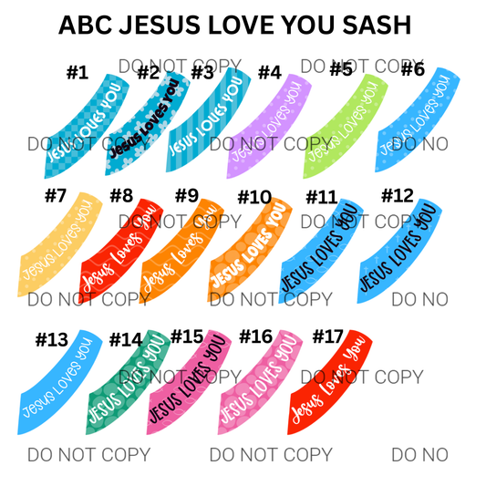 ABC JESUS SASH CARDSTOCK