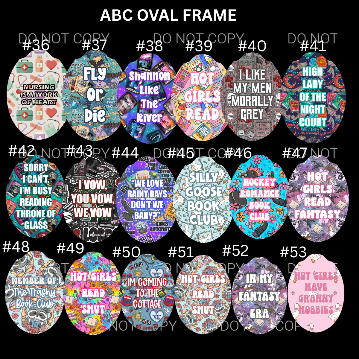 ABC OVAL FRAME CARDSTOCK