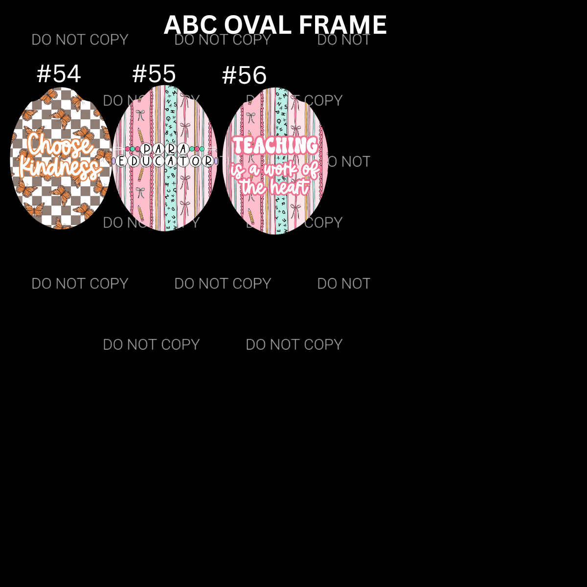 ABC OVAL FRAME CARDSTOCK