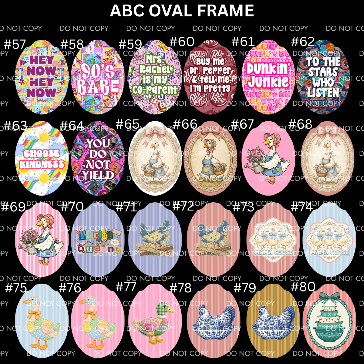 ABC OVAL FRAME CARDSTOCK