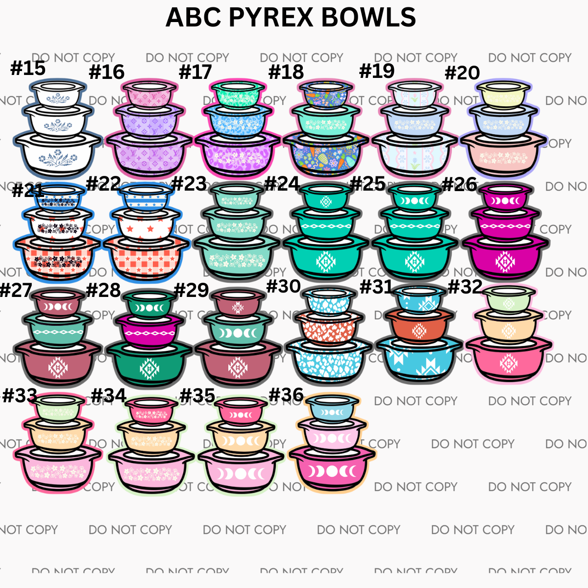 ABC Pyrex Bowl Cardstock