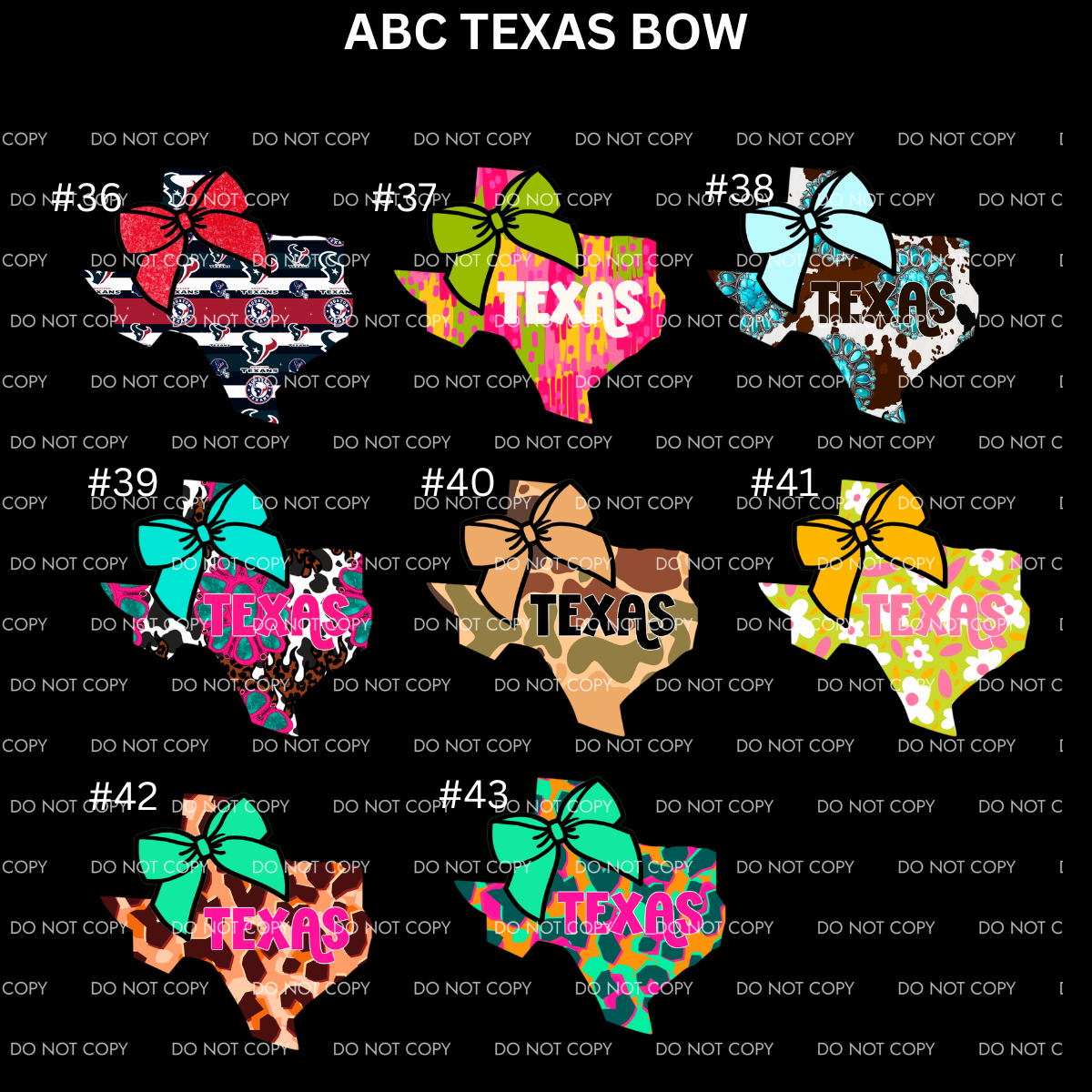 ABC Texas w/ Bow Cardstock