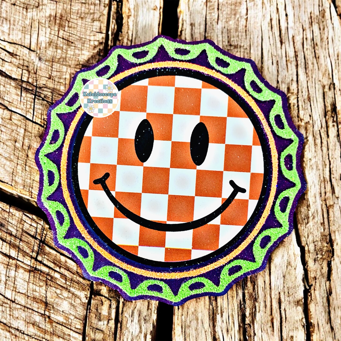 Bottle Cap Checkered Car Freshener