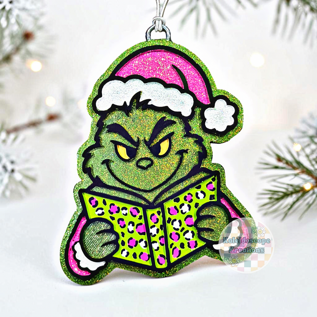 Mean Green, Book, Leopard Print, Car Freshener