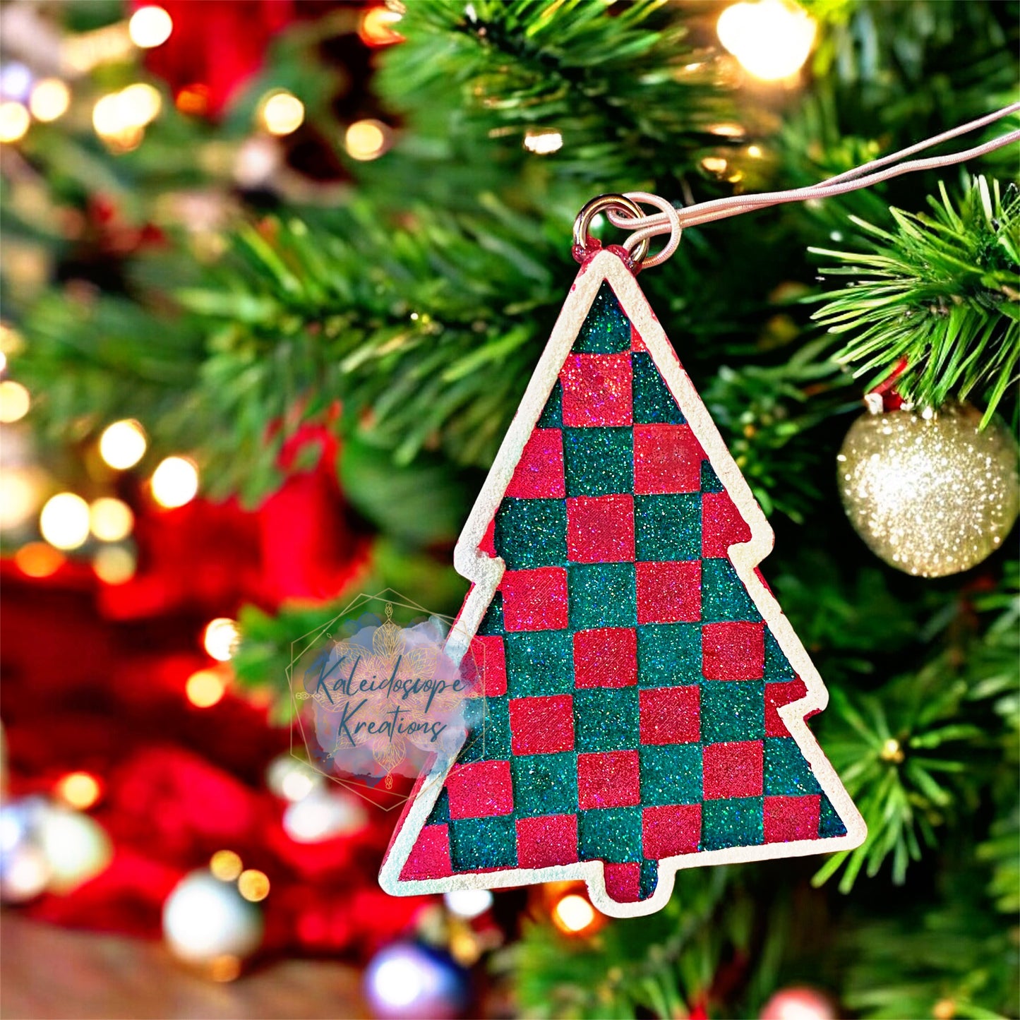 Checkered Christmas Tree Car Freshener