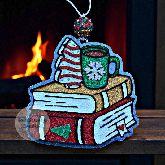 Christmas Stacked Books Car Freshener
