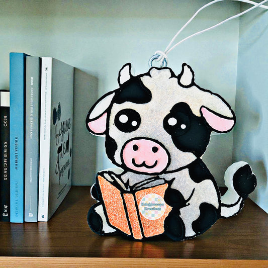 Spotted Cow w/Book Car Freshener