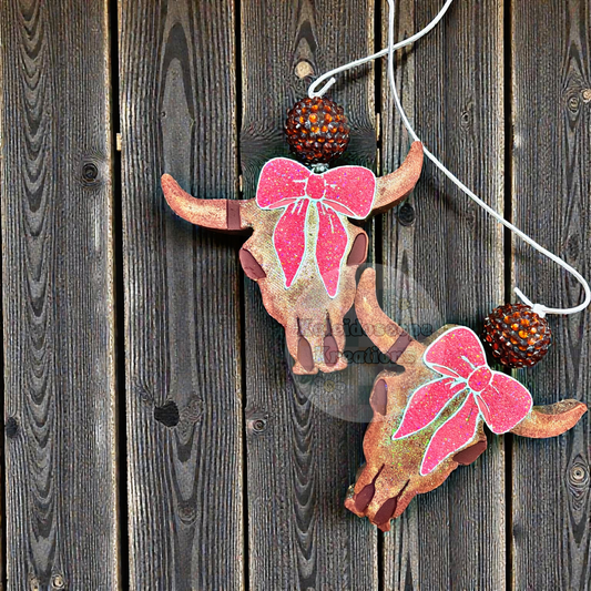 Coquette Bow Bull Skull Vent Car Freshener