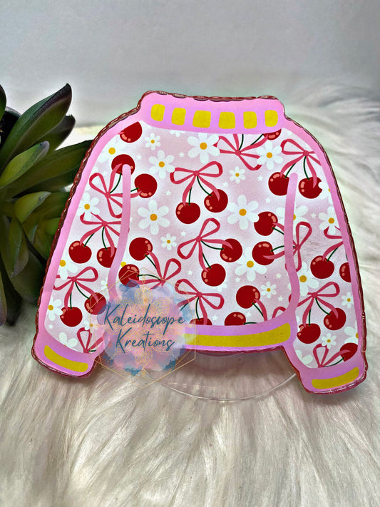 Cherry Cardstock Sweater Car Freshener