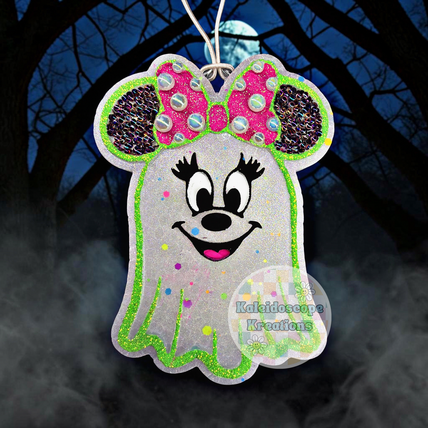 Ghost, Ears, Polka Dot, Car Freshener