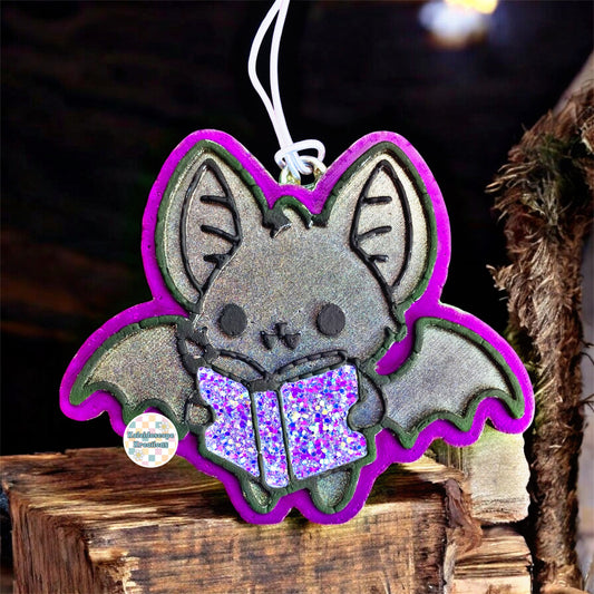 Bat w/Book Car Freshener