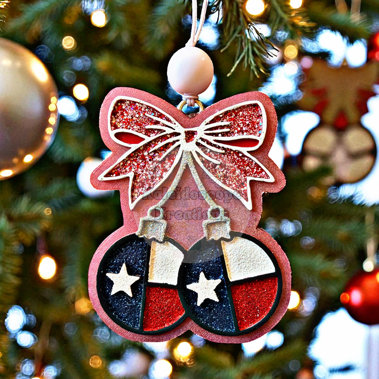 Texas Ornaments w/Bow Car Freshener
