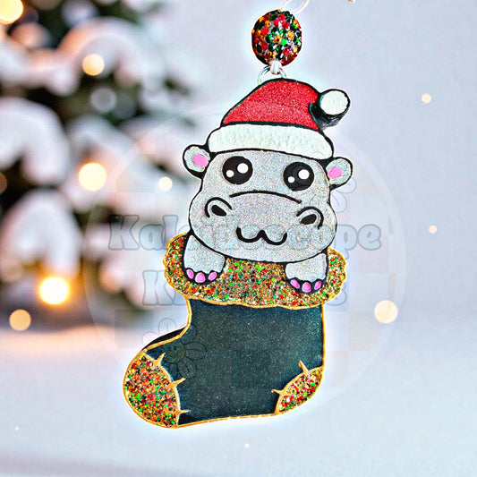 Hippo In A Stocking Car Freshener