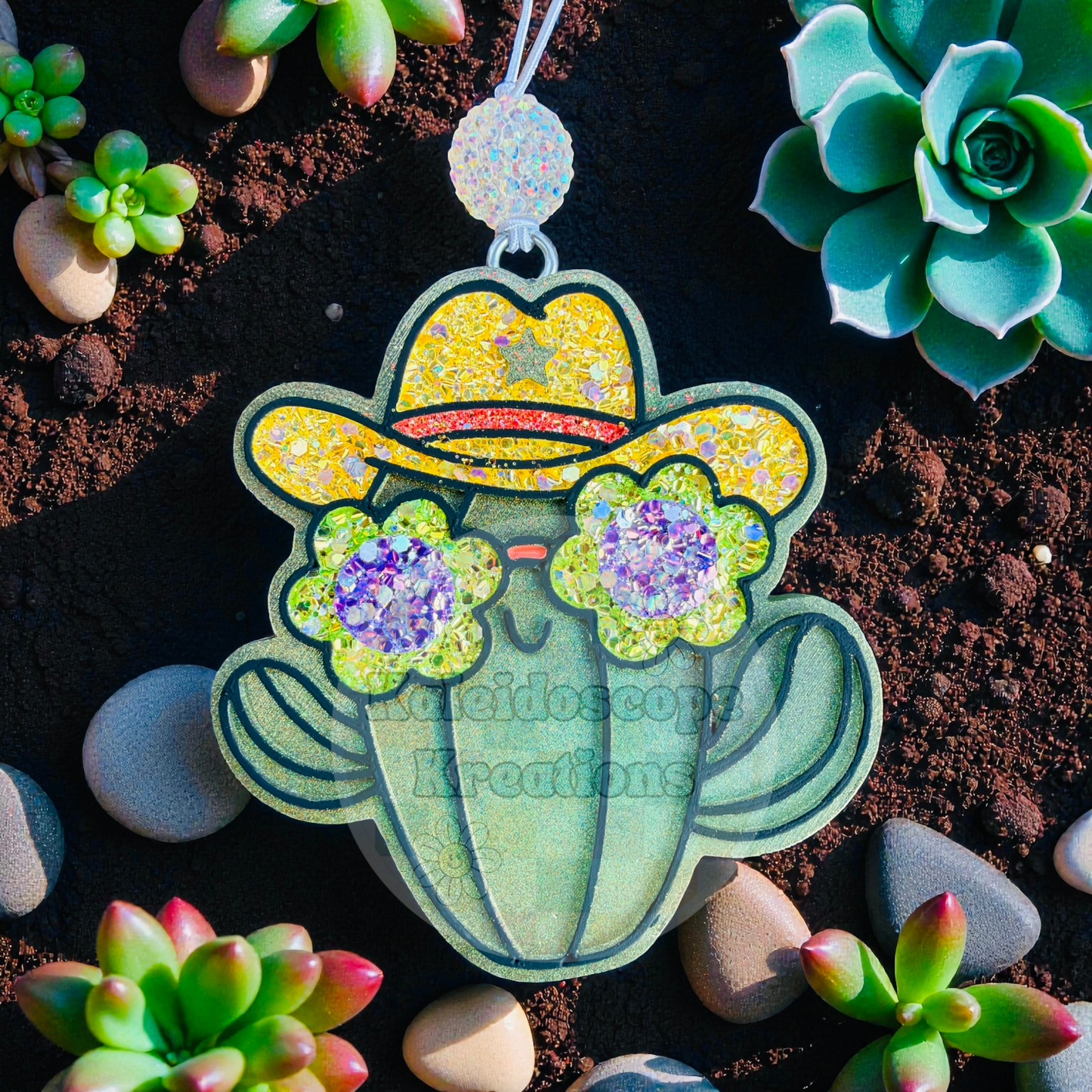 Cactus w/Cowboy Hat Car Freshener