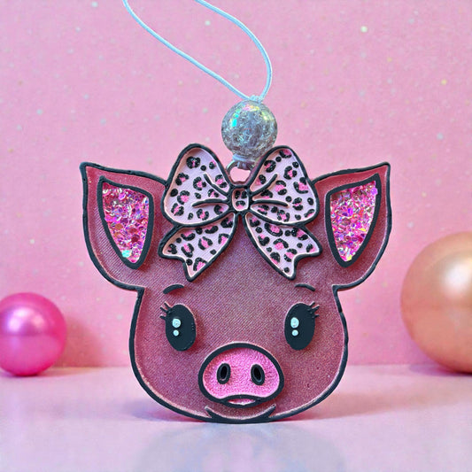 Cute Pig w/Bow Car Freshener
