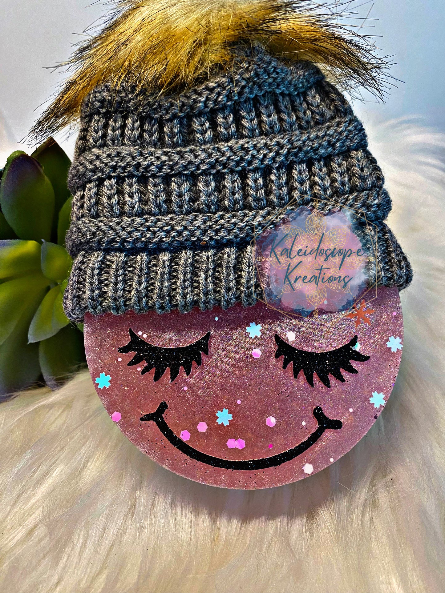 Smiley Eyelash Beanie Freshener