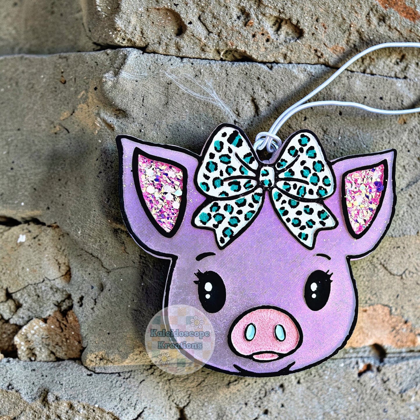 Cute Pig w/Bow Car Freshener