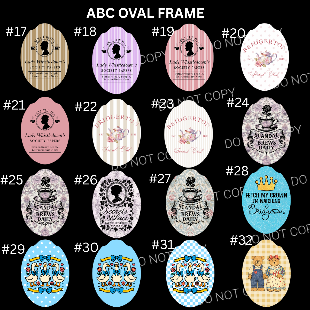 ABC OVAL FRAME CARDSTOCK