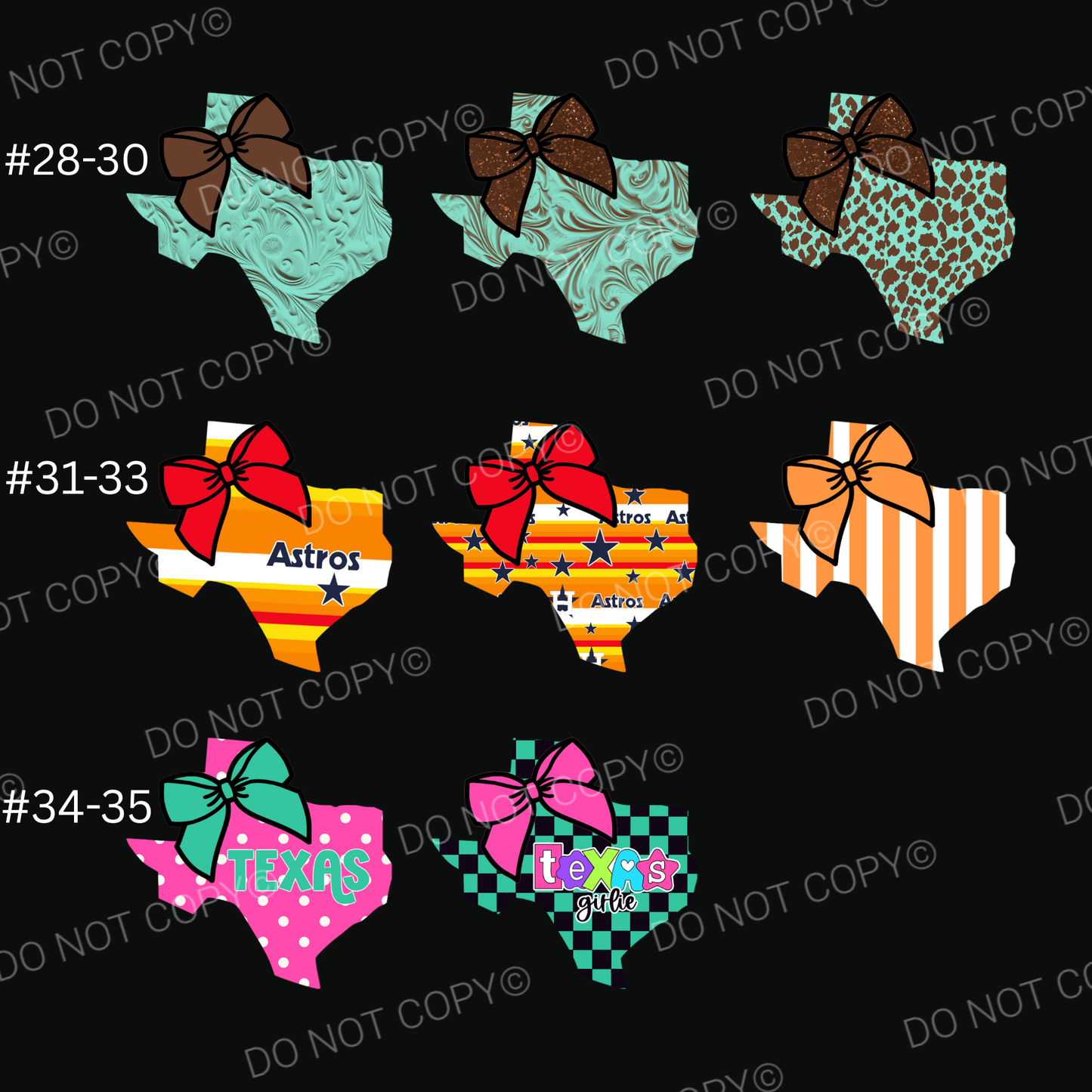 ABC Texas w/ Bow Cardstock
