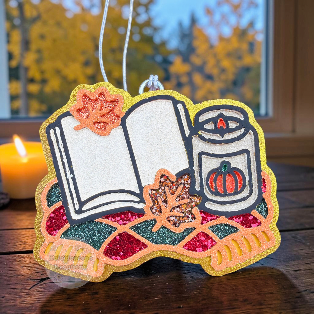 Cozy, Book, Candle, Fall Car Freshener