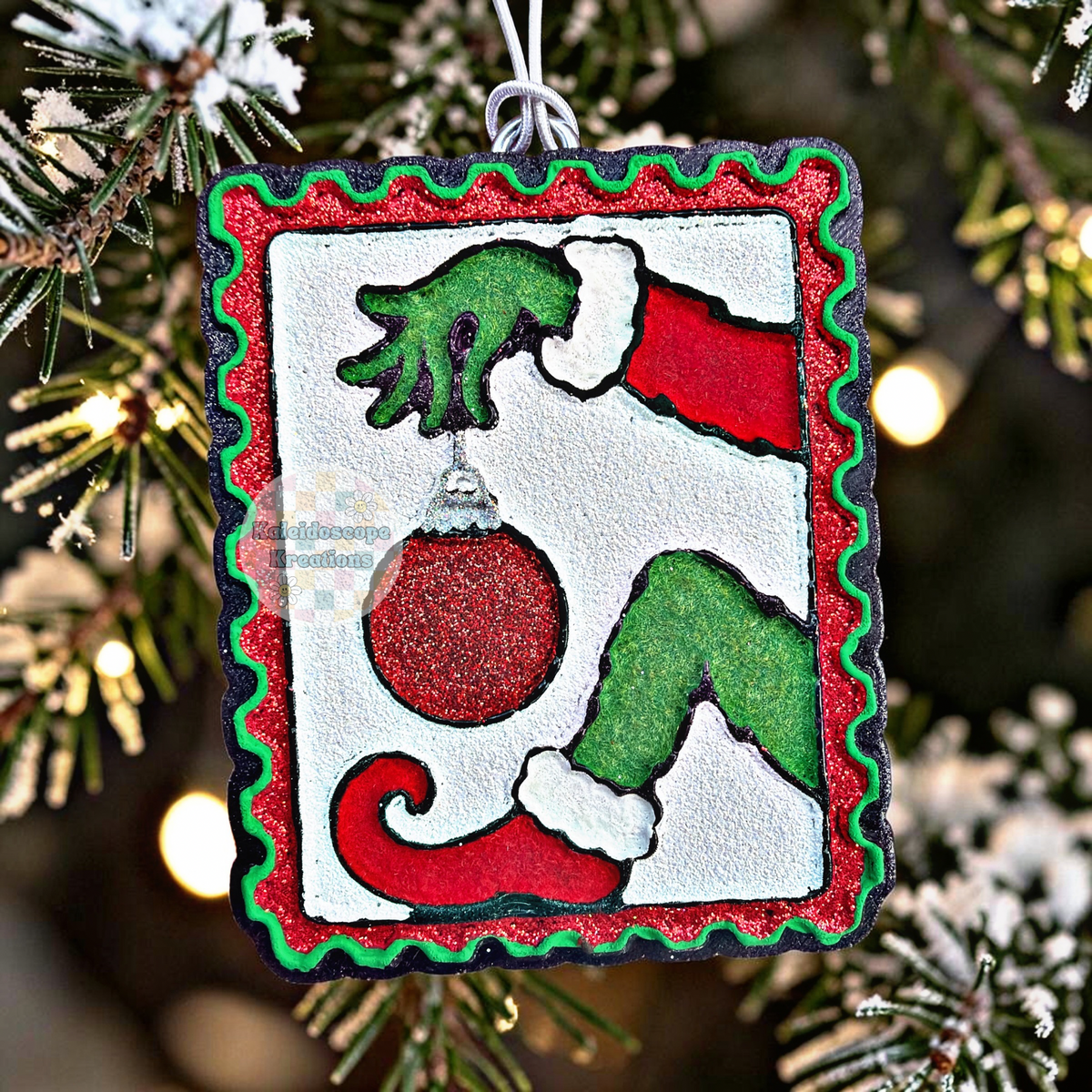Stamp, Green, Ornament, Holiday Car Freshener