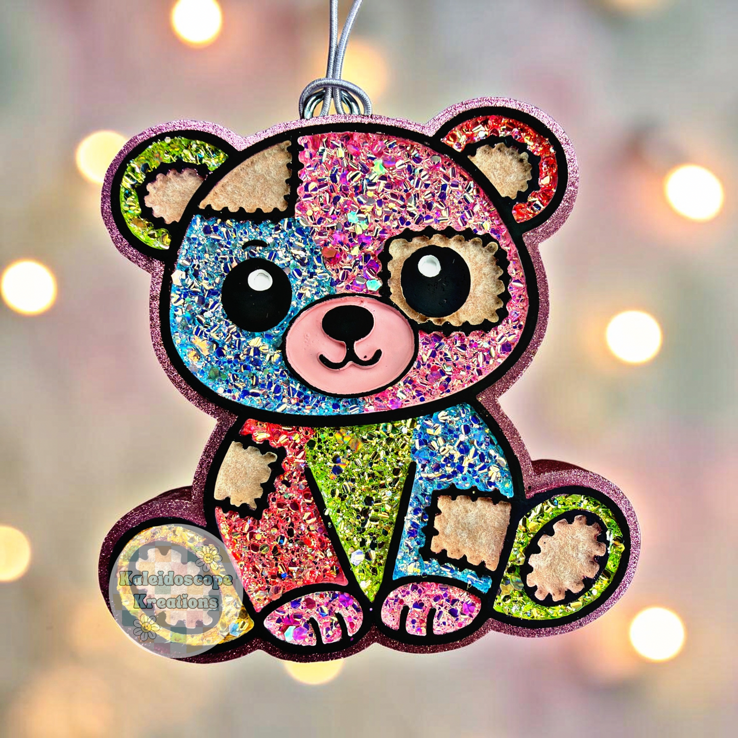 Bear, Patchwork, Car Freshener